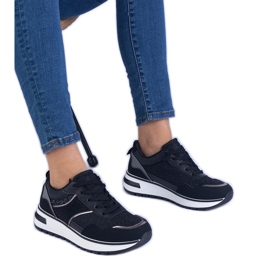 Crne tenisice ukrašene sjajem i cirkonima crna