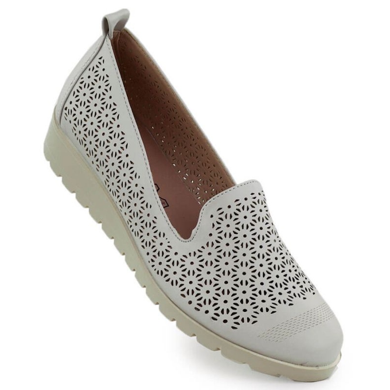 M.Daszyński Cipele na M. Daszyński MR1628-20 u cvijeću siva