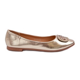 Balerine na ravnom potplatu sa zlatnim ukrasom