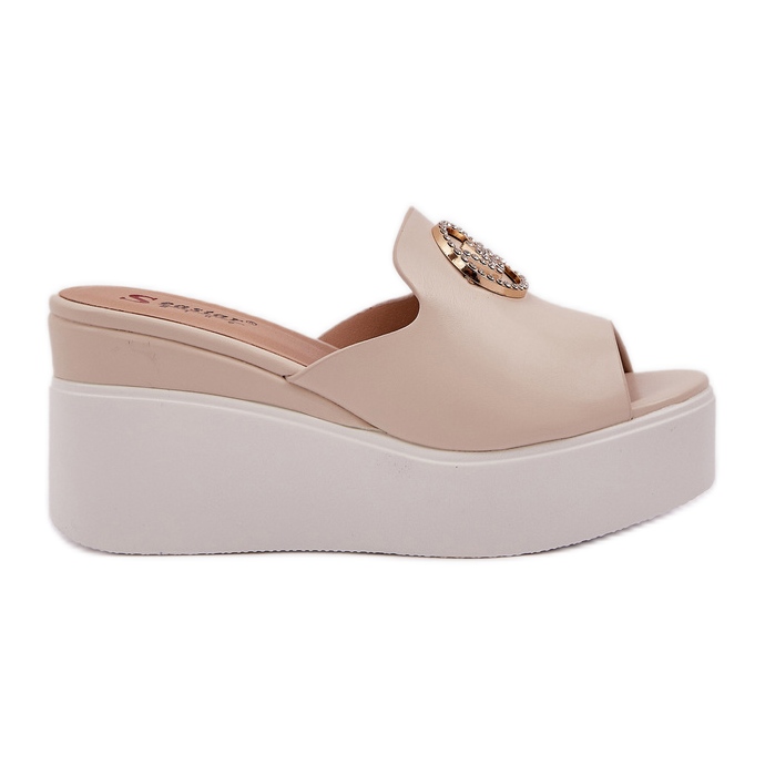 Isponders s laganim ukrasom perle bež