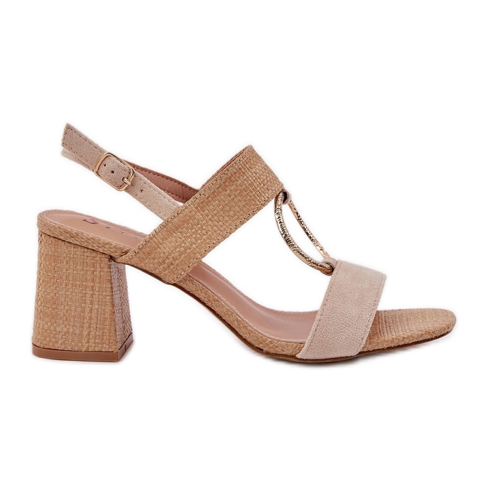 Sandale na barskoj peti bež