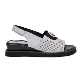 Jezzi Ženske sandale na srebrnom klinu s ukrasom srebro