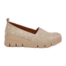 Jezzi Ženske cipele s otvorenim uzorkom zlatnog klina zlatni