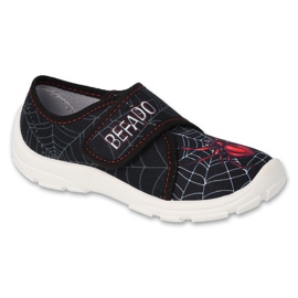 Dječje papuče Befado 974X565 crne s aplikacijom pauk crna