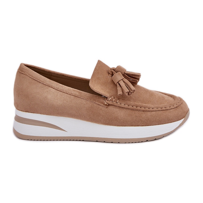 Mokasini na nježnom ekonomskom klinu, bež antilop