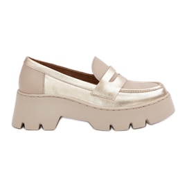 Zazoo Ravni -kožni natikači s kožnim natikačima zlatni