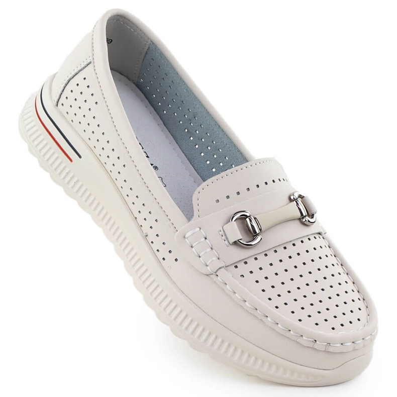 Otvorene kožne cipele, bež natikači Vinceza 95331