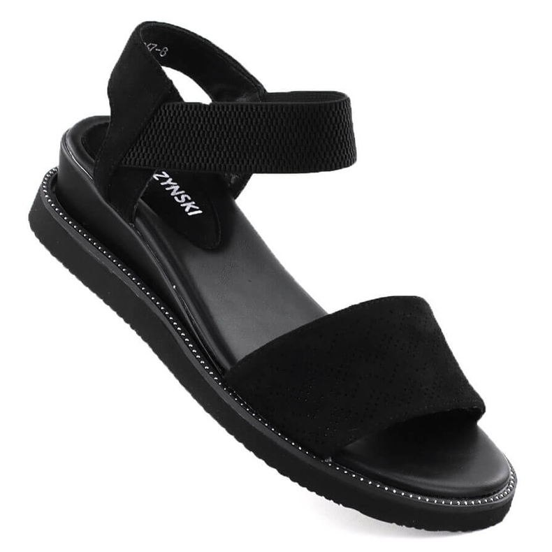 M. DASZYŃSKI Ženske sandale na niskom klinu crno