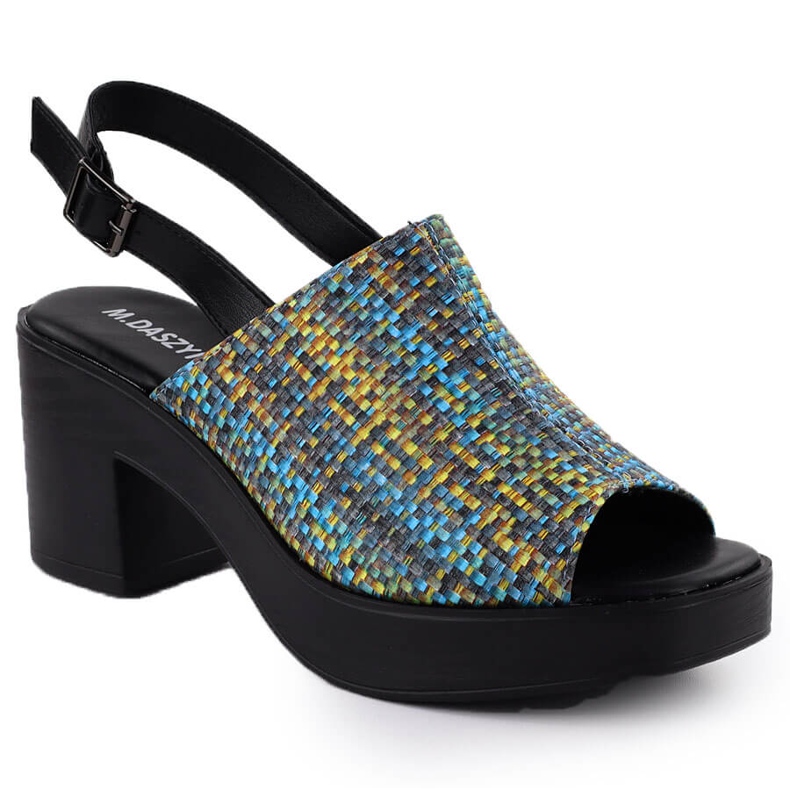 Ženske sandale na pletenici M. Daszyński MR23126-7 plava