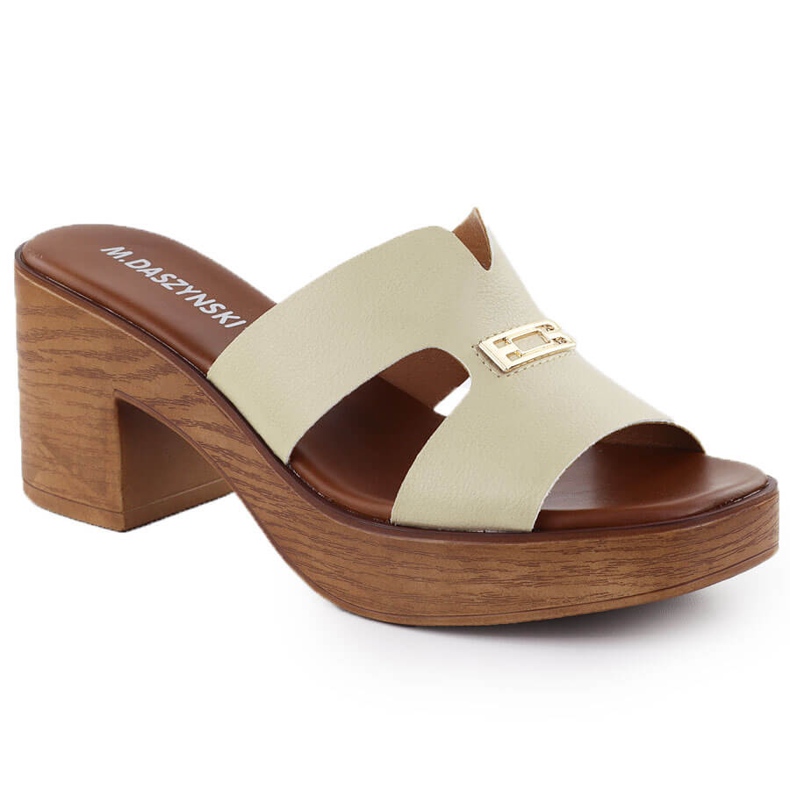 Ženske papuče na pošti Beige M. Daszyński MR23126-11 bež