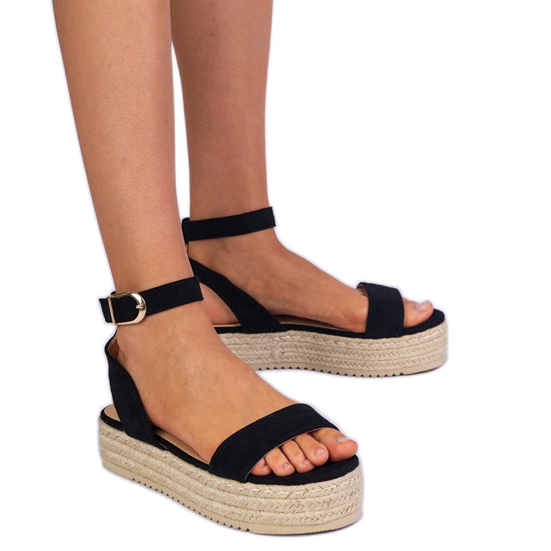 Crne espadrilles na platformi crno