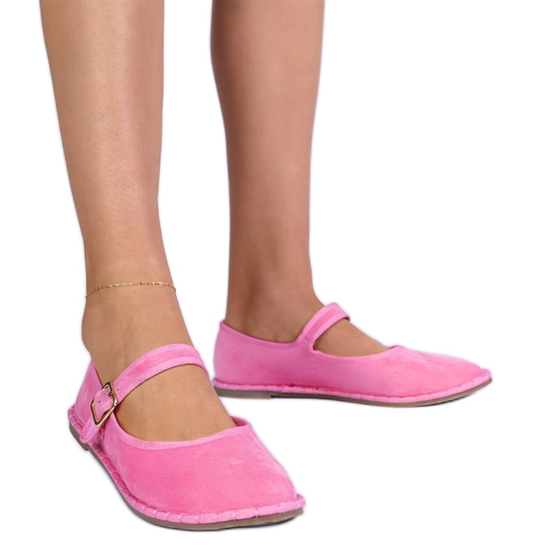 Ružičaste ženske balerine s kopčom ružičasta