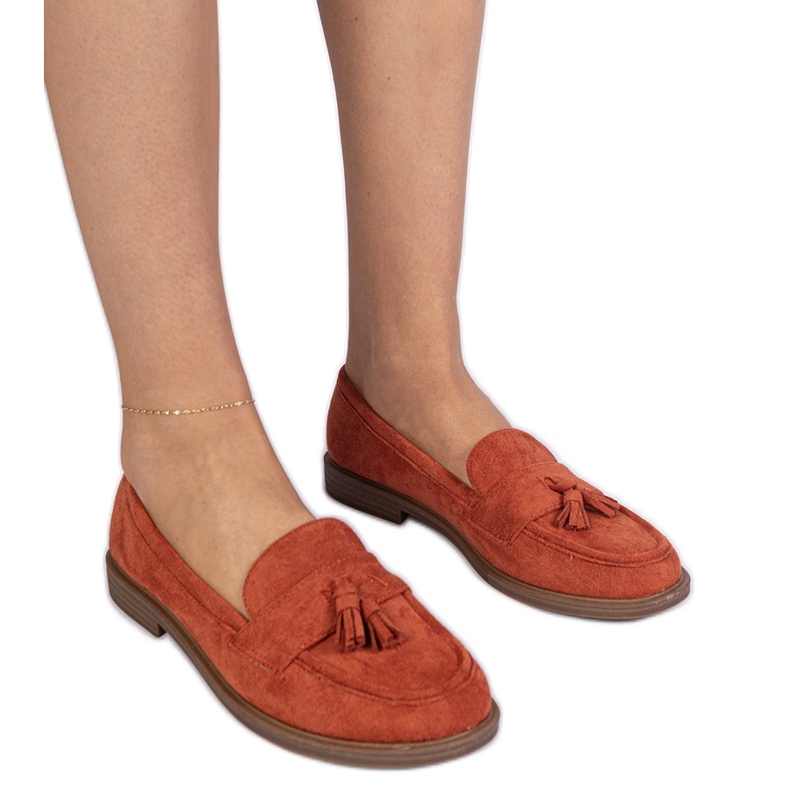 Narančaste ženske mokasine iz Ekozamsza s rubovima