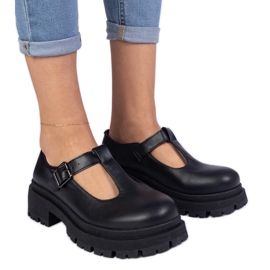 Crne cipele na eko -sleather platformi crna