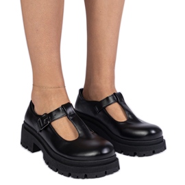 Crne cipele na eko -sleather platformi crna