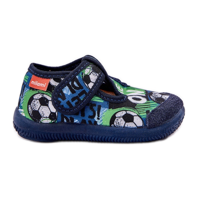 Dječje papuče fleksibilne za mornarske kuglice s čičak kuglicama plava