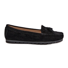 Ženski ravni klasični antilop Moccasins S.Barski LR51-548 Black crna
