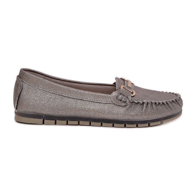 S.Barski Glitter Flat Loafers izrađen od prirodne kože D&amp;A LR51-546 Silver srebro