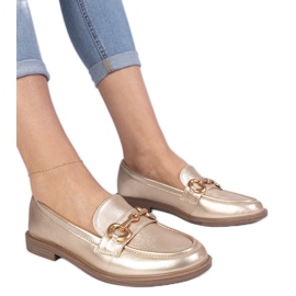 Zlatne ženske natikače sa zlatnim ukrasom