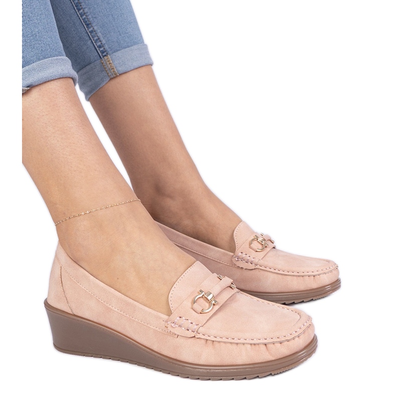 Ružičaste ženske mokasine s mat finišom ružičasta