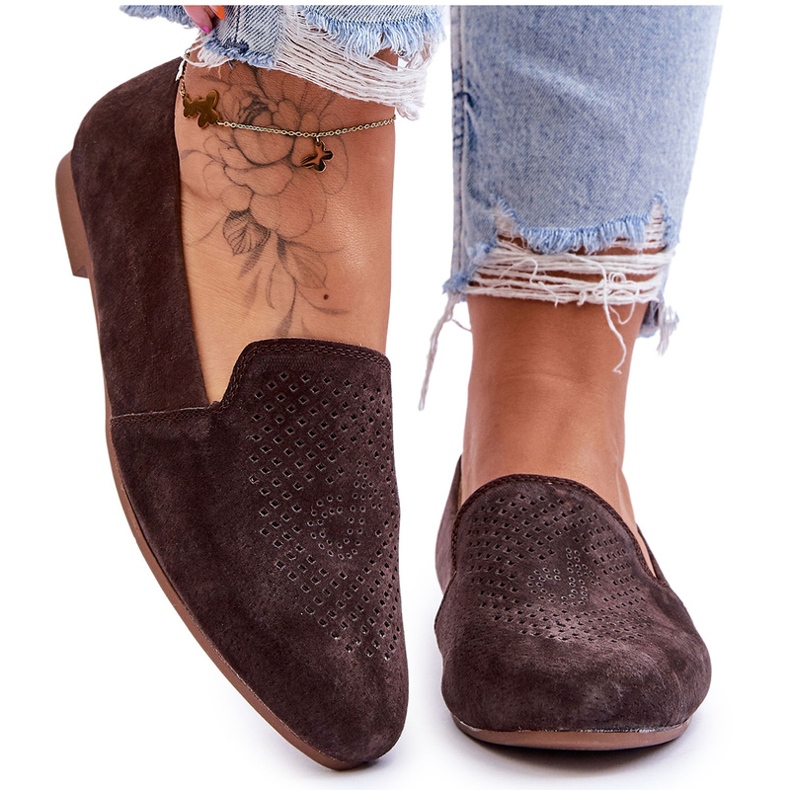 S.Barski Udobne mokasine od brušene kože smeđe Giovane smeđa