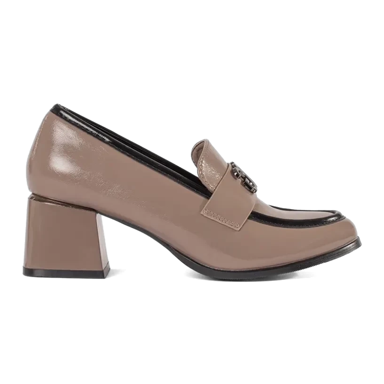 Taupe visoke potpetice s ukrasom bež