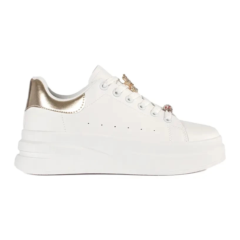 Bijele tenisice na platformi s PIN -om bijela