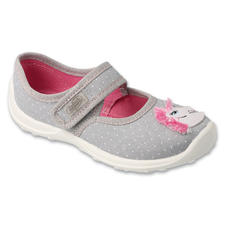 Befado Sivo-ružičaste dječje papuče 661X073 Naknada za konje siva