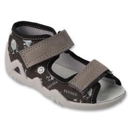 Dječje papuče Befado 350p054 kožni uložak crni umetak crna