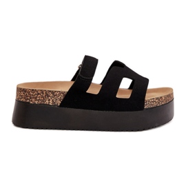 Papuče na masivnoj platformi crno crna