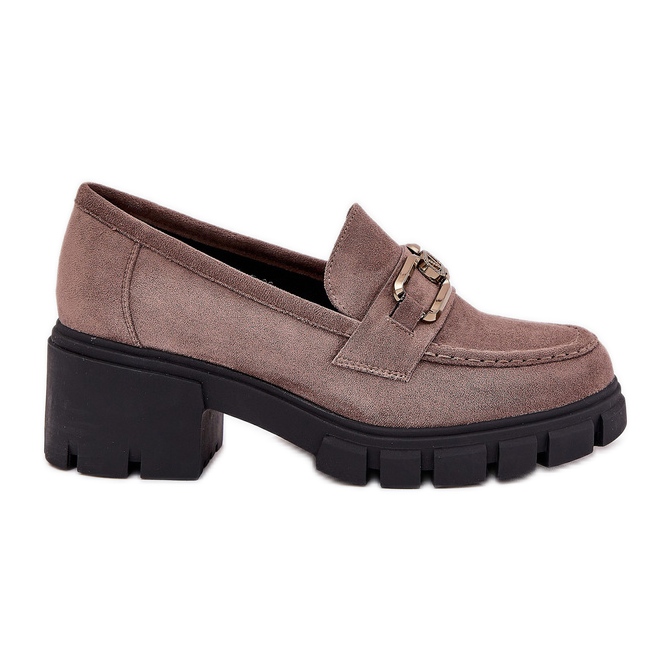 Vinceza Eco Suede ženske cipele s ukrasom Vincez 39921 Dark Beige bež