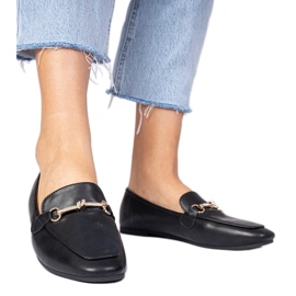 Crni natikači sa zlatnim ukrasom i cirkonom crno