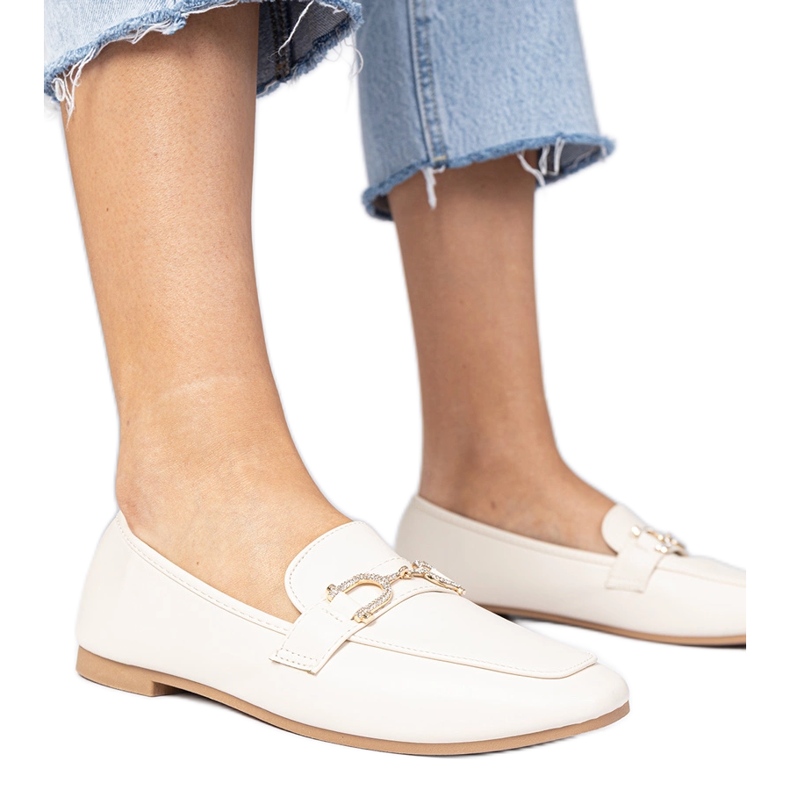 Bež elegantni natikači s cirkonima