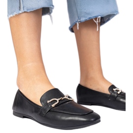 Crne elegantne mokasine s cirkonima crna