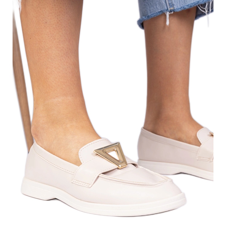 Bež ženske natikače s elegantnim ukrasom