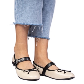 Bež ženske balerine s lukom