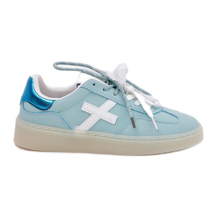 Niske ženske sportske cipele s tiskom menta leoparda plava