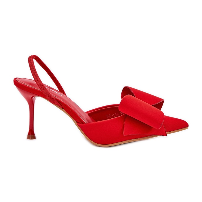 Visoke potpetice s golim potpeticama i pramčanom crvenom bojom crvena