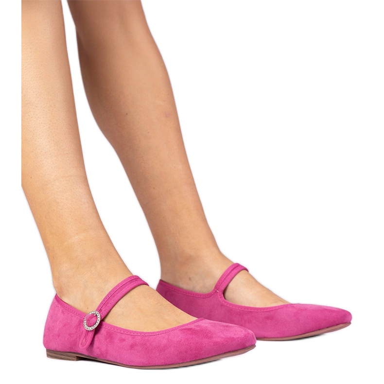 Ružičaste balerine iz Ekozamsza s cirkonima ružičasta