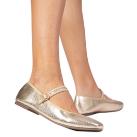 Zlatne ženske balerine s cirkonima zlatni