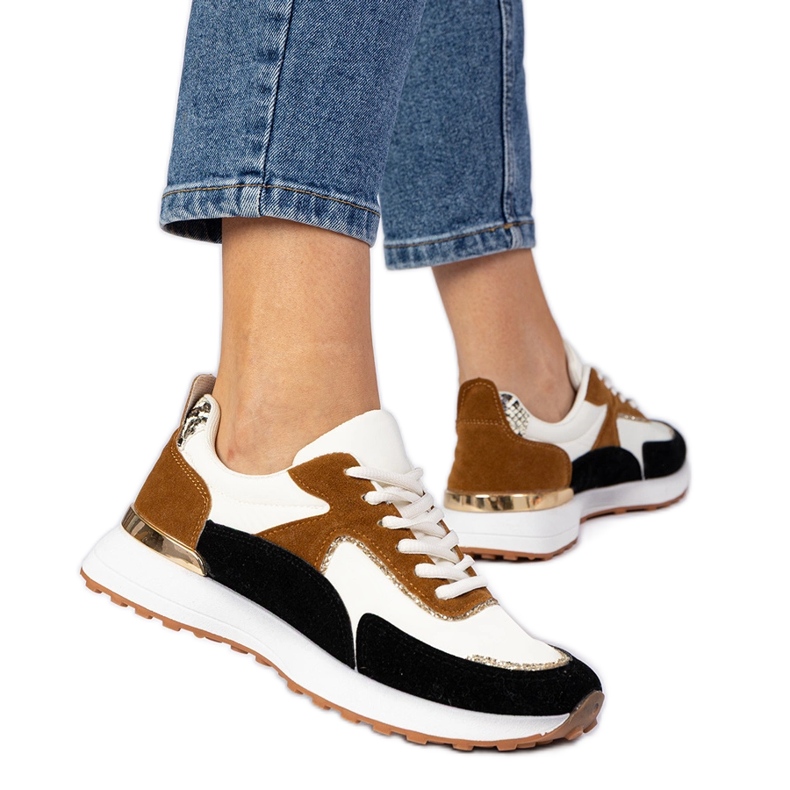 Ženske bijele i bijele tenisice sa sjajem bijela