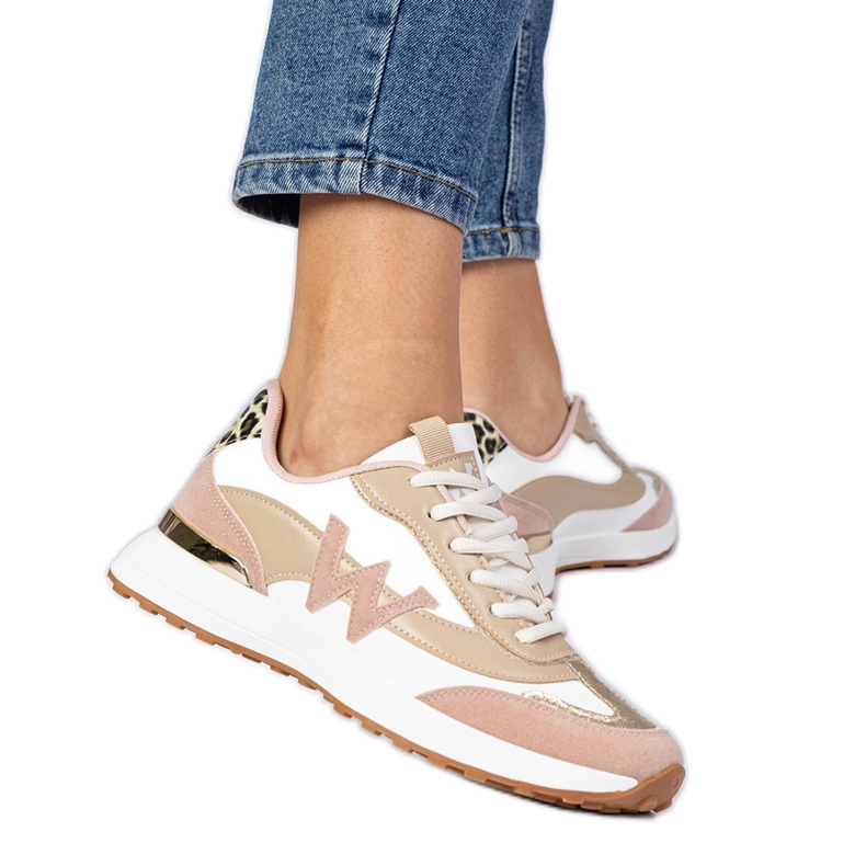 Bijele i ružičaste ženske tenisice s dodatkom leoparda bijela