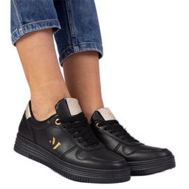 Crne ženske tenisice sa zlatnim sjajem crna