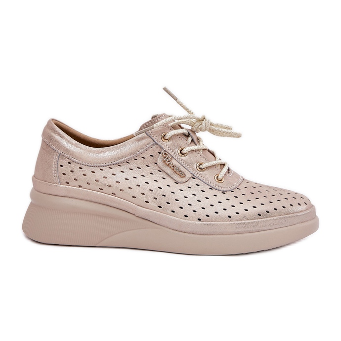 Vinceza Ženske kožne sportske sportske sportske cipele za spavanje zlatna