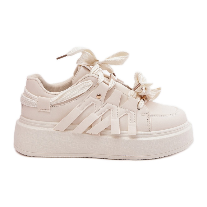 Eko kožne tenisice na bež platformi