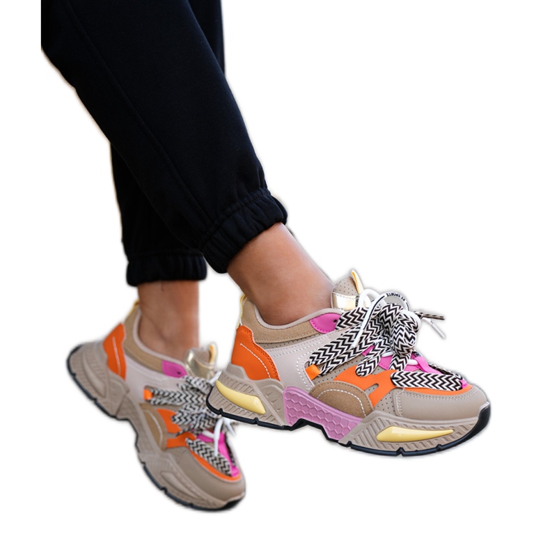 Tenisice ženske sportske cipele s dvostrukim kakijem bež