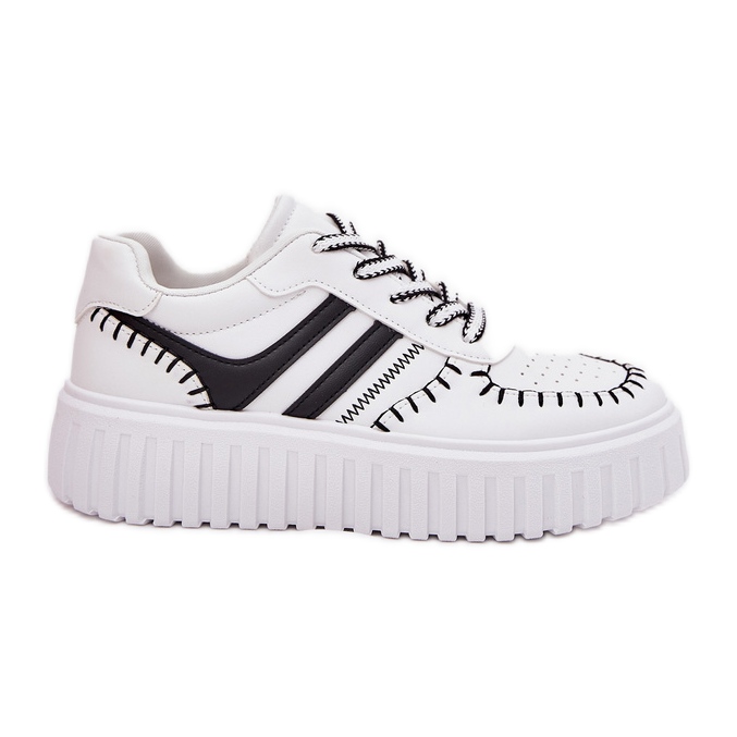 Ženske tenisice na platformi bijele i bijele boje bijela