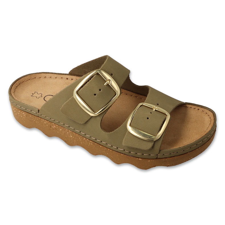 Befado ženske kožne papuče 179d007 zeleno zelena