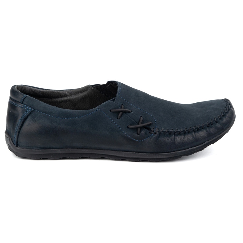 Olivier Muške cipele Kožni natičnici umetnuti 306kz mornarsko plava