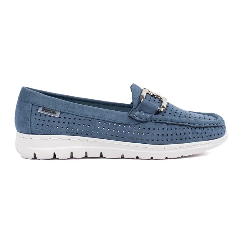 Goodin Openwork Blue Loafers s ukrasnim lancem plava